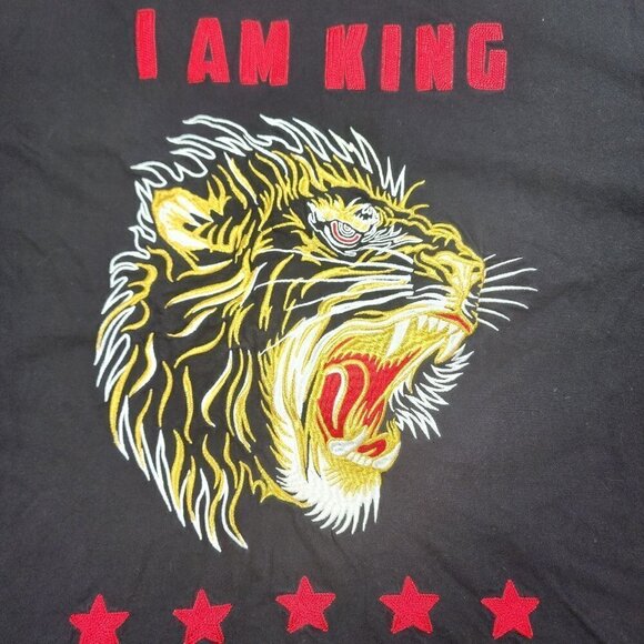Sean John "I am King" Tiger Black Cotton T-Shirt, Men's 4XL - Picture 1 of 8